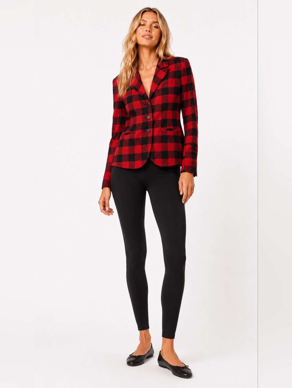 Forenza Size S Red Black Plaid Vintage Blazer Jacket